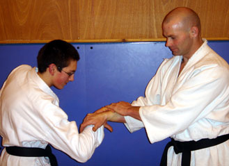 Richard (right) demonstrating a wrist lock